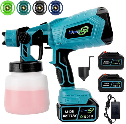High-pressure Cordless Paint Sprayer with 2 Batteries
