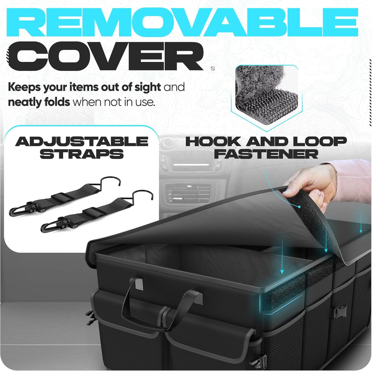 🚗 Heavy Duty Car Trunk Organizer – Foldable Multi-Compartment Storage Solution for SUV, Sedan & Truck