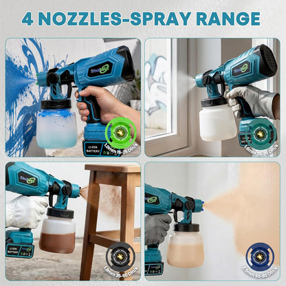 High-pressure Cordless Paint Sprayer with 2 Batteries