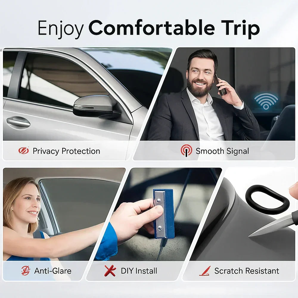 Universal Reduce Infrared Heat & Block UV by 99% Removable Window Tint Film for Cars - DIY Cut for Multiple Shapes 1