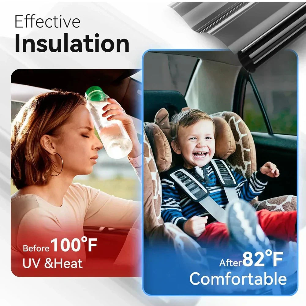 Universal Reduce Infrared Heat & Block UV by 99% Removable Window Tint Film for Cars - DIY Cut for Multiple Shapes 1