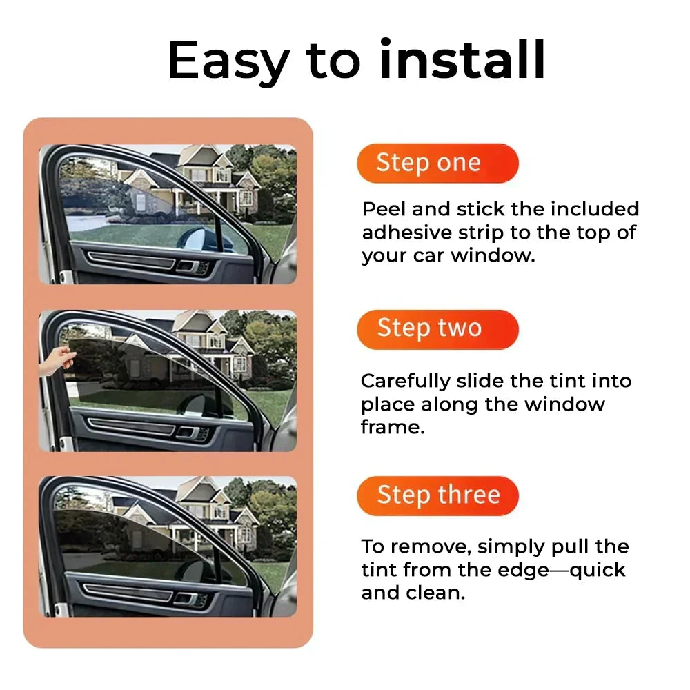 Universal Reduce Infrared Heat & Block UV by 99% Removable Window Tint Film for Cars - DIY Cut for Multiple Shapes 1