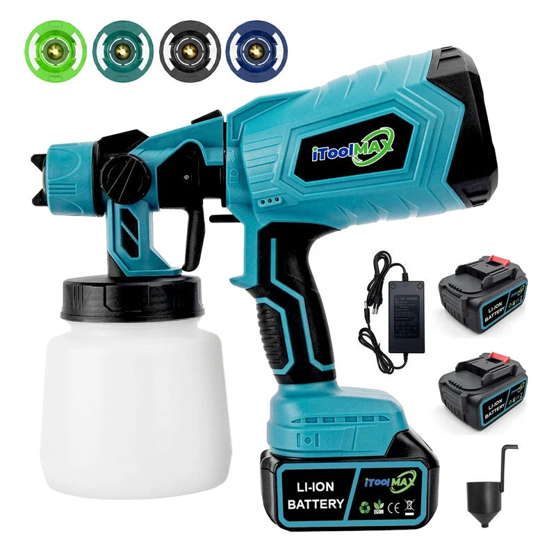 High-pressure Cordless Paint Sprayer with 2 Batteries